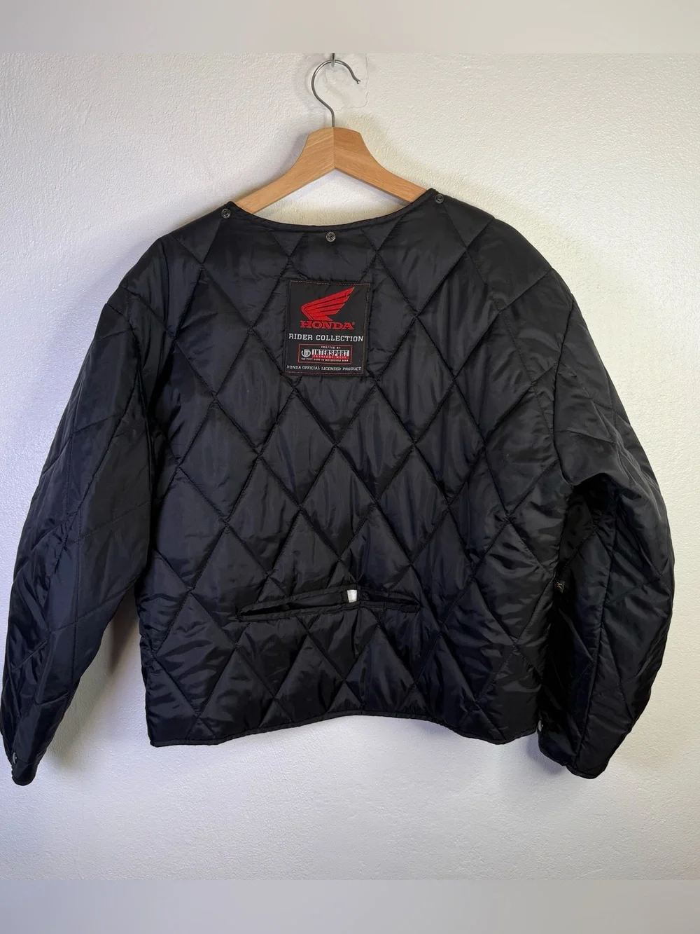 Honda Rider Collection Black Quilted Motorcycle Jacket Liner Lining Size Medium